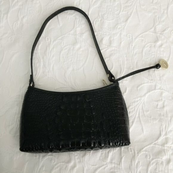 Brahmin Handbags - NWOT Brahmin Black Crocodile Shiny Leather Shoulder Bag